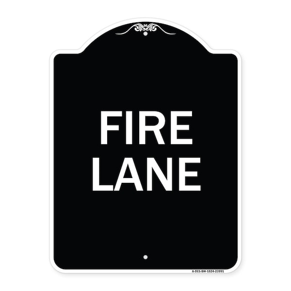 Signmission Fire Lane Supplementary Heavy-Gauge Aluminum Architectural Sign, 24" x 18", BW-1824-23991 A-DES-BW-1824-23991 - main